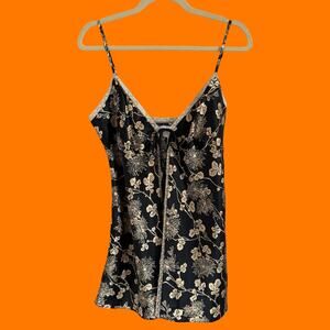 00's vintage satin floral lace trim y2k babydoll teddy MEDIUM Victoria's Secret